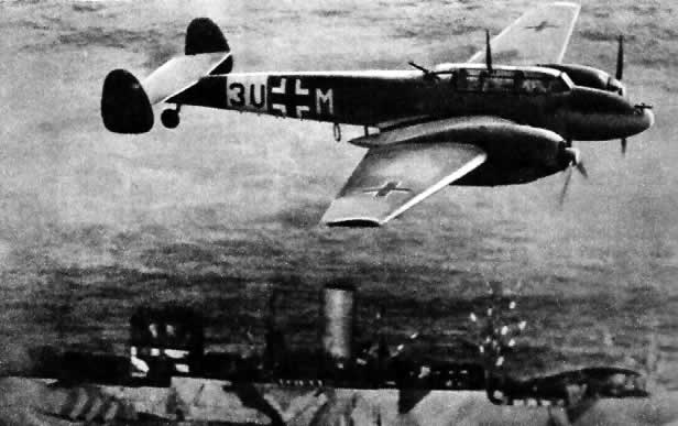 Немецкие транспорты под прикрытием авиации на пути в Северную Африку. Весна 1943 г.