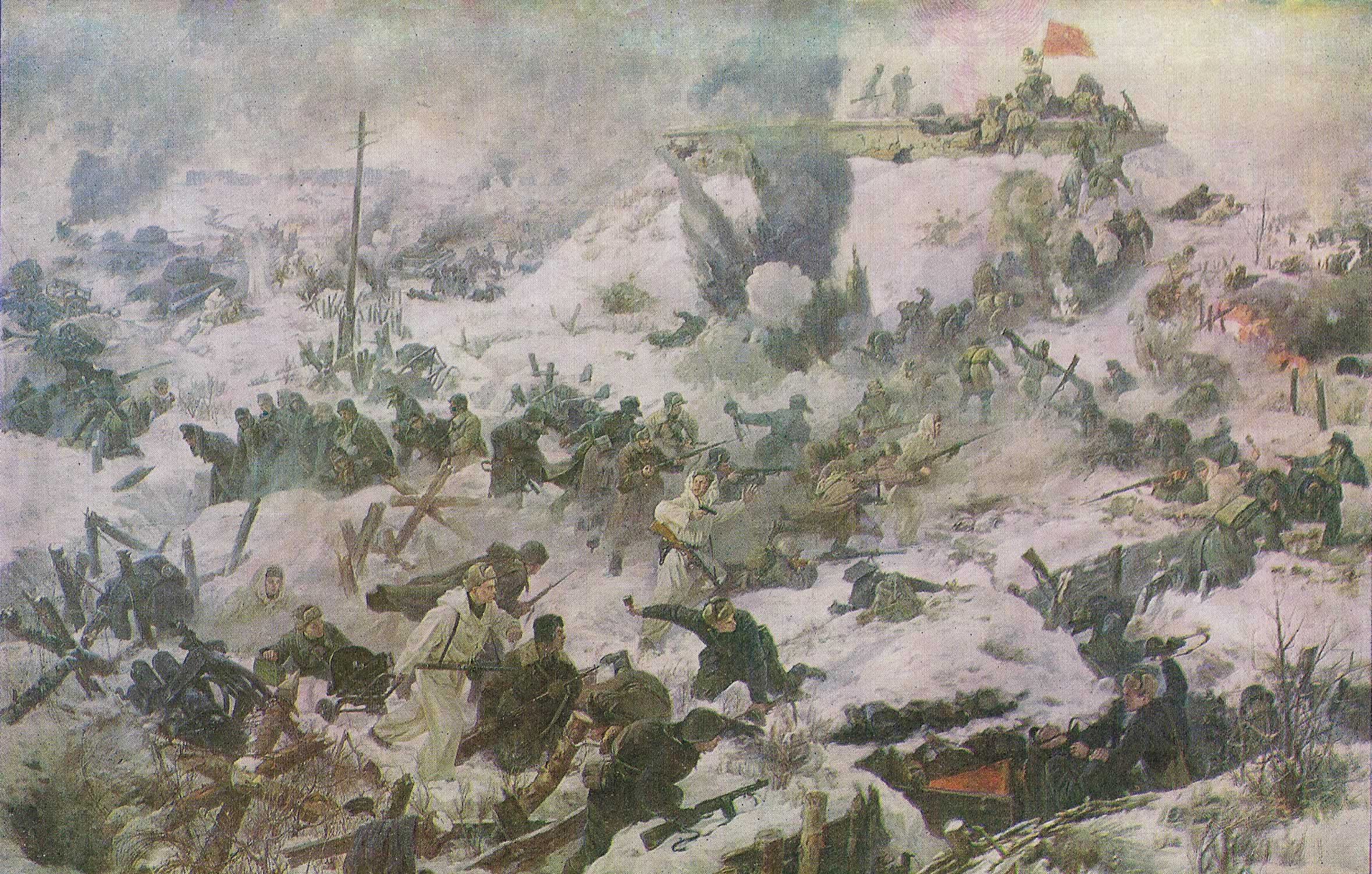 Штурм Мамаева кургана. Январь 1943 г. Фрагмент панорамы