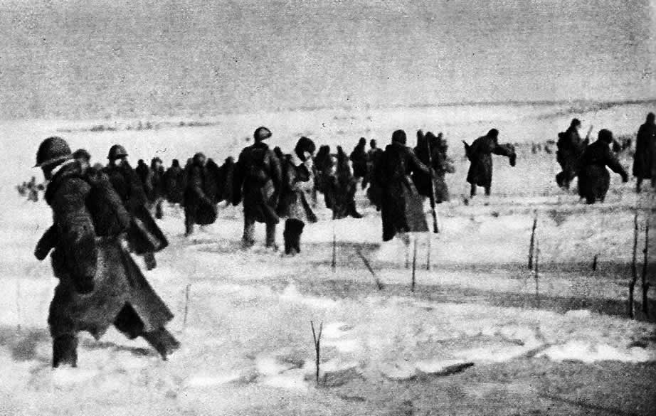 Войска Сталинградского и Юго-Западного фронтов замкнули кольцо окружения. 23 ноября 1942 г.