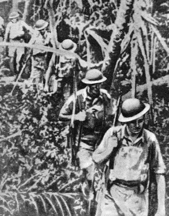 Английский патруль в джунг». Малайзии. 1942 г.