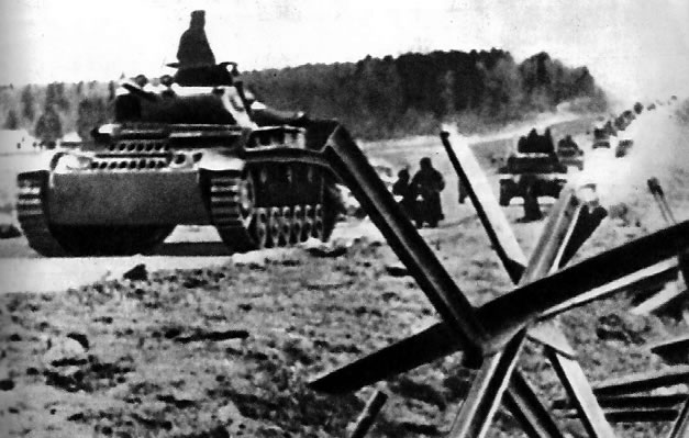 Фашистские танки на подступах к Москве. Осень 1941 г.