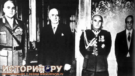 Английский генерал Айронсайд (крайний слева) во время переговоров с польскими руководителями. Варшава. Июль 1939 г.