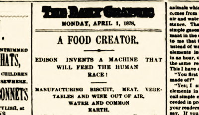 Томас Эдисон изобретает продовольственную машину