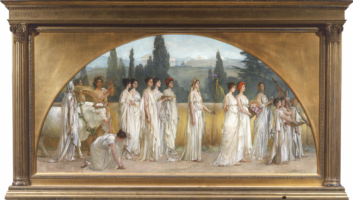 Процессия Тесмофории, Francis Davis Millet (1846-1912), Thesmophoria, 1894-1897, oil on canvas