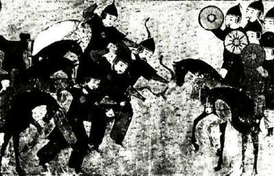 Сражение воинов Чингисхана с воинами Джелаль-ад-Дина